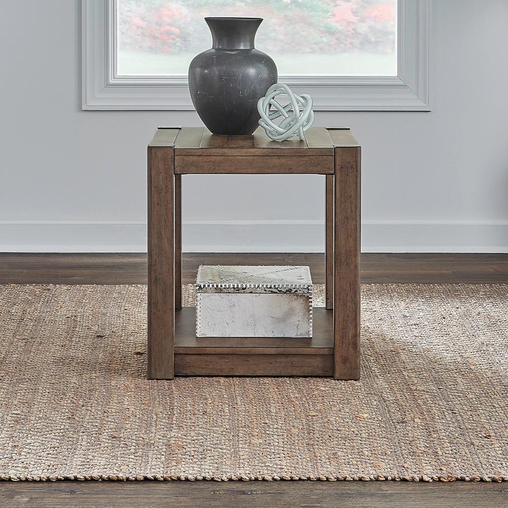 Liberty Furniture - Broadmore Square Chairside Table in Cobblestone Brown - 449-OT1021 veiw 1