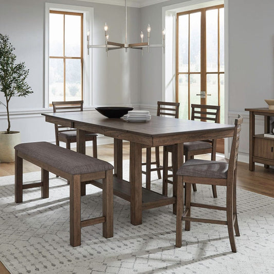 Liberty Furniture - Brook Bay - 6 Piece Gathering Trestle Table in Brown - 182WT-CD-6GTRS view 1