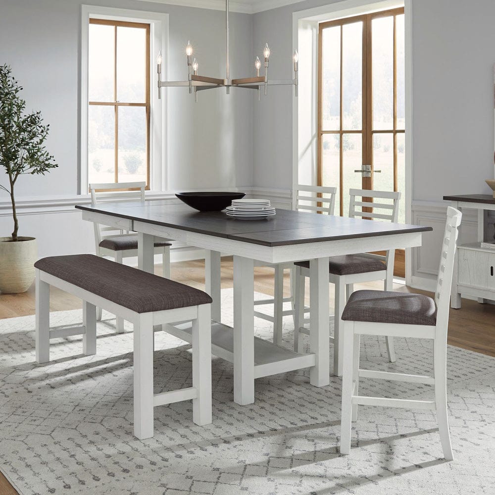 Liberty Furniture - Brook Bay - 6 Piece Gathering Trestle Table in White - 182-CD-6GTRS view 1