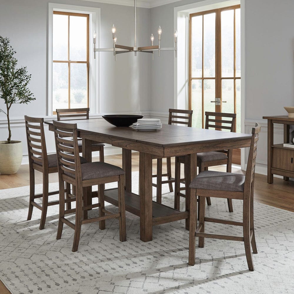 Liberty Furniture - Brook Bay - 7 Piece Gathering Trestle Table in Brown - 182WT-CD-7GTRS view 1
