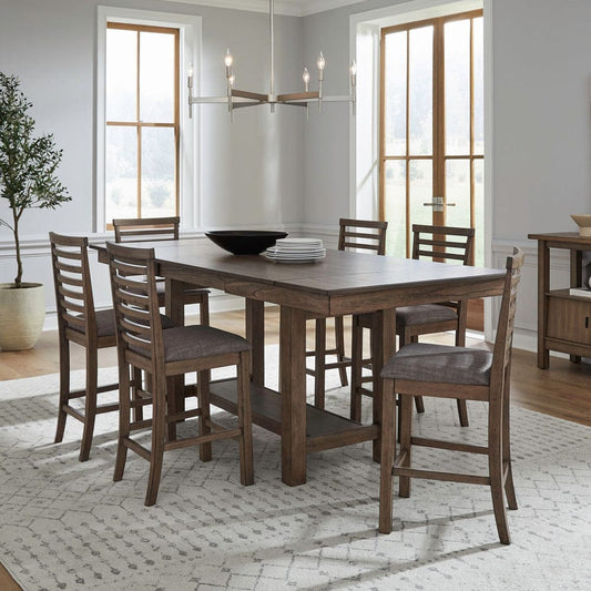 Liberty Furniture - Brook Bay - 7 Piece Gathering Trestle Table in Brown - 182WT-CD-7GTRS view 1