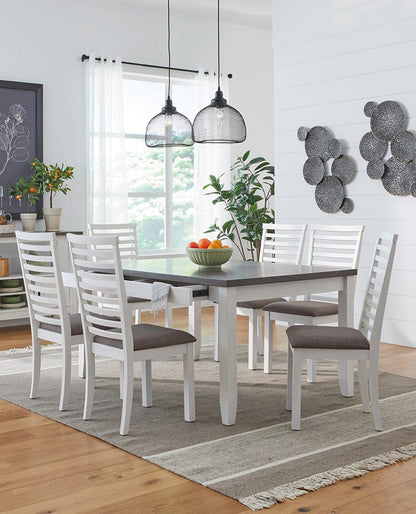 Liberty Furniture - Brook Bay 7 Piece Leg Table Set  in Textured White w/ Carbon Gray Tops - 182-CD-7LGS veiw 1
