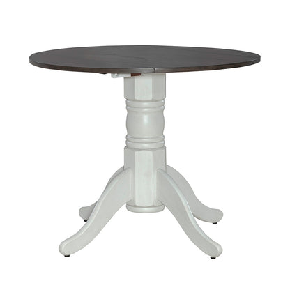 Liberty Furniture - Brook Bay Drop Leaf Table in Textured White w/ Carbon Gray Tops - 182-CD-DLT veiw 2