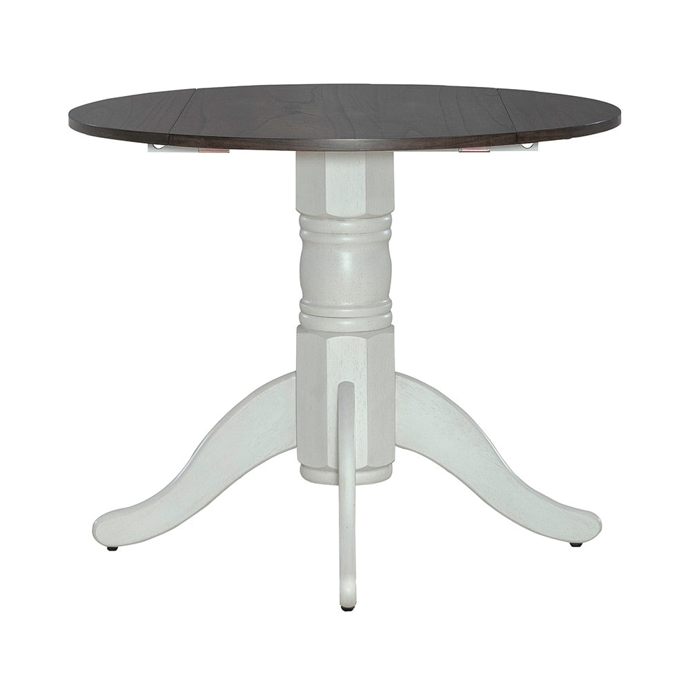 Liberty Furniture - Brook Bay Drop Leaf Table in Textured White w/ Carbon Gray Tops - 182-CD-DLT veiw 3