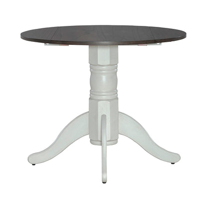 Liberty Furniture - Brook Bay Drop Leaf Table in Textured White w/ Carbon Gray Tops - 182-CD-DLT veiw 3