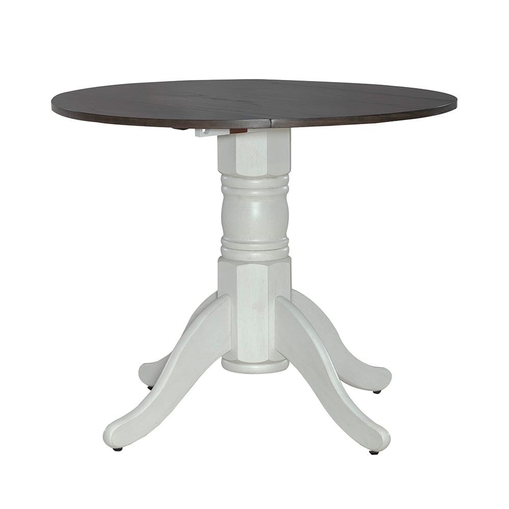 Liberty Furniture - Brook Bay Opt 3 Piece Drop Leaf Table Set  in Textured White w/ Carbon Gray Tops - 182-CD-O3DLS veiw 2
