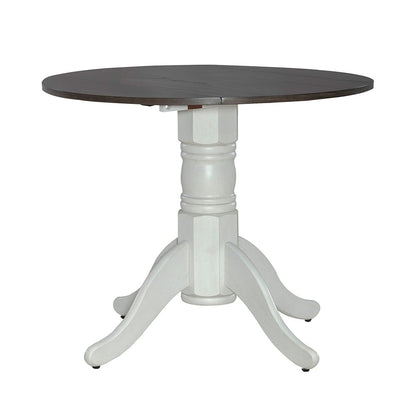Liberty Furniture - Brook Bay Opt 3 Piece Drop Leaf Table Set  in Textured White w/ Carbon Gray Tops - 182-CD-O3DLS veiw 2