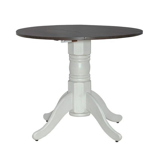 Liberty Furniture - Brook Bay Opt 3 Piece Drop Leaf Table Set  in Textured White w/ Carbon Gray Tops - 182-CD-O3DLS veiw 2