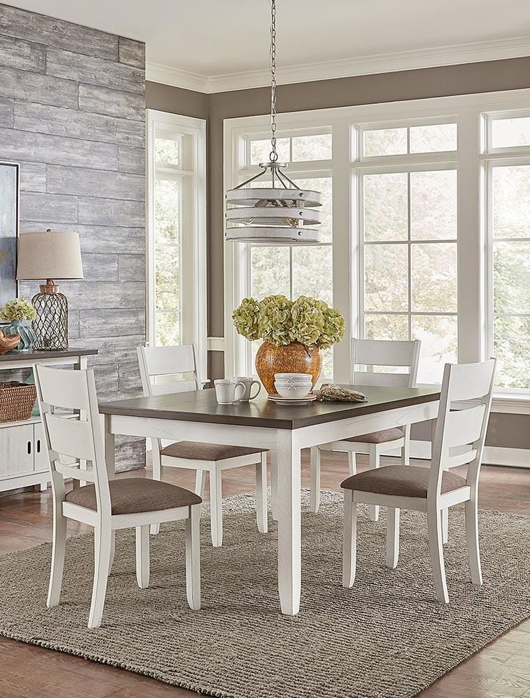 Liberty Furniture - Brook Bay Opt 5 Piece Leg Table Set  in Textured White w/ Carbon Gray Tops - 182-CD-O5LTS veiw 1