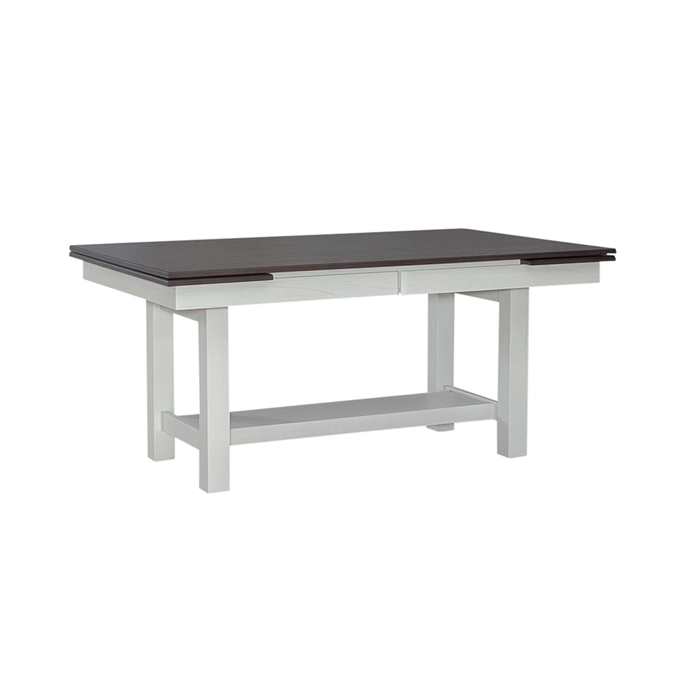 Liberty Furniture - Brook Bay Opt 5 Piece Trestle Table Set  in Textured White w/ Carbon Gray Tops - 182-CD-O5TRS veiw 2
