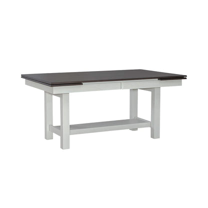 Liberty Furniture - Brook Bay Opt 5 Piece Trestle Table Set  in Textured White w/ Carbon Gray Tops - 182-CD-O5TRS veiw 2
