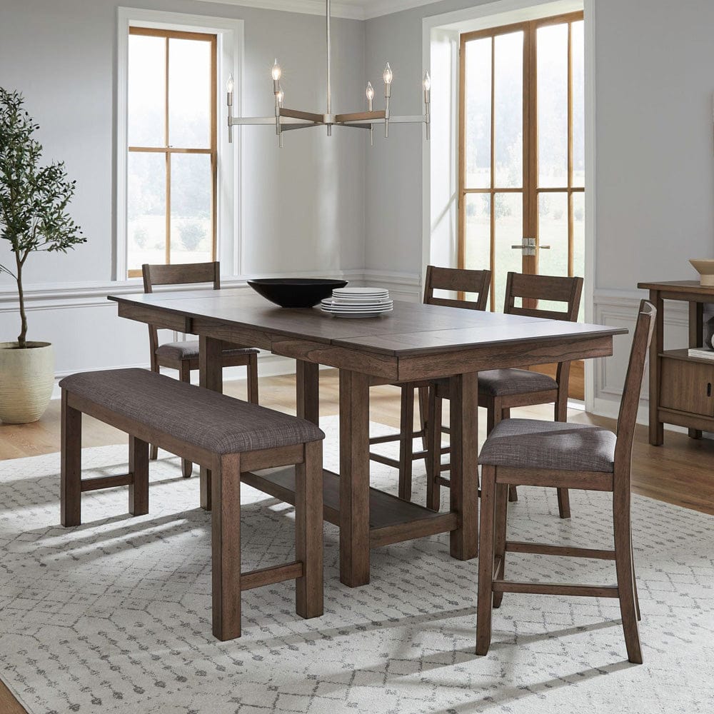 Liberty Furniture - Brook Bay - Opt 6 Piece Gathering Trestle Table in Brown - 182WT-CD-O6GTRS view 1