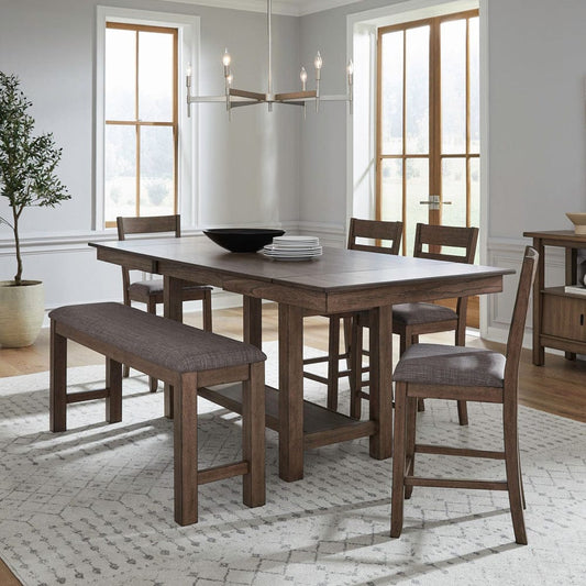 Liberty Furniture - Brook Bay - Opt 6 Piece Gathering Trestle Table in Brown - 182WT-CD-O6GTRS view 1