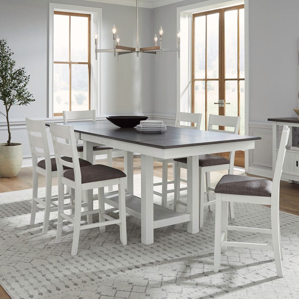 Liberty Furniture - Brook Bay - Opt 7 Piece Gathering Trestle Table in White - 182-CD-O7GTRS view 1