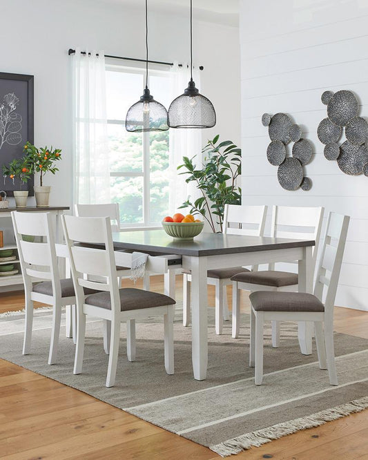 Liberty Furniture - Brook Bay Opt 7 Piece Leg Table Set  in Textured White w/ Carbon Gray Tops - 182-CD-O7LGS veiw 1