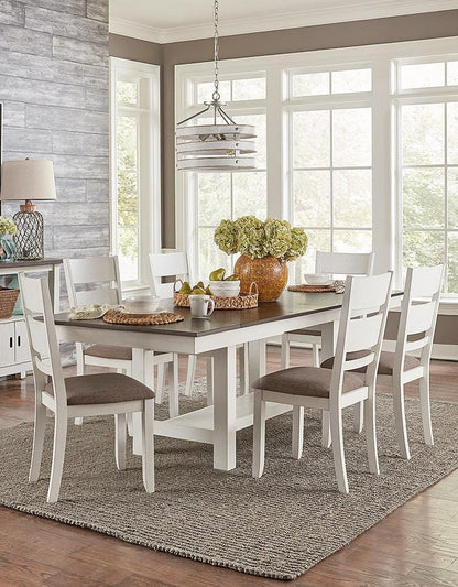 Liberty Furniture - Brook Bay Opt 7 Piece Trestle Table Set  in Textured White w/ Carbon Gray Tops - 182-CD-O7TRS veiw 1