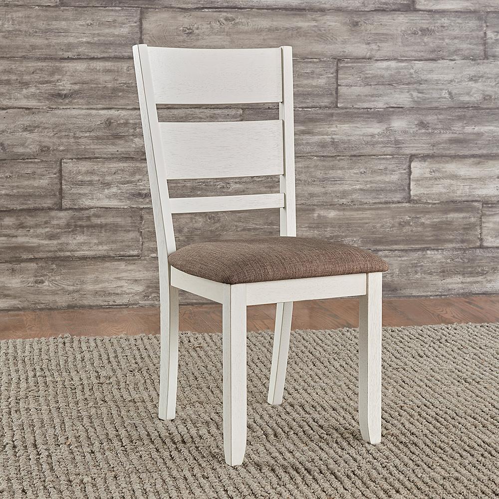 Liberty Furniture - Brook Bay Slat Back Uph Side Chair  in Textured White w/ Carbon Gray Tops - 182-C1501S veiw 1
