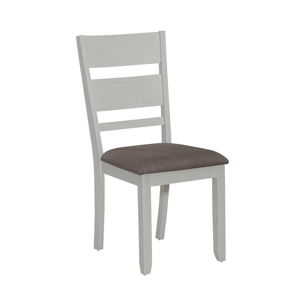 Liberty Furniture - Brook Bay Slat Back Uph Side Chair  in Textured White w/ Carbon Gray Tops - 182-C1501S veiw 2