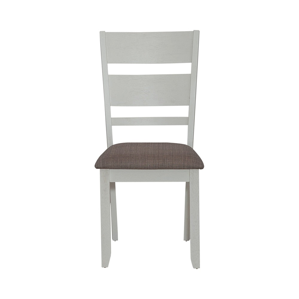 Liberty Furniture - Brook Bay Slat Back Uph Side Chair  in Textured White w/ Carbon Gray Tops - 182-C1501S veiw 3