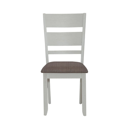 Liberty Furniture - Brook Bay Slat Back Uph Side Chair  in Textured White w/ Carbon Gray Tops - 182-C1501S veiw 3