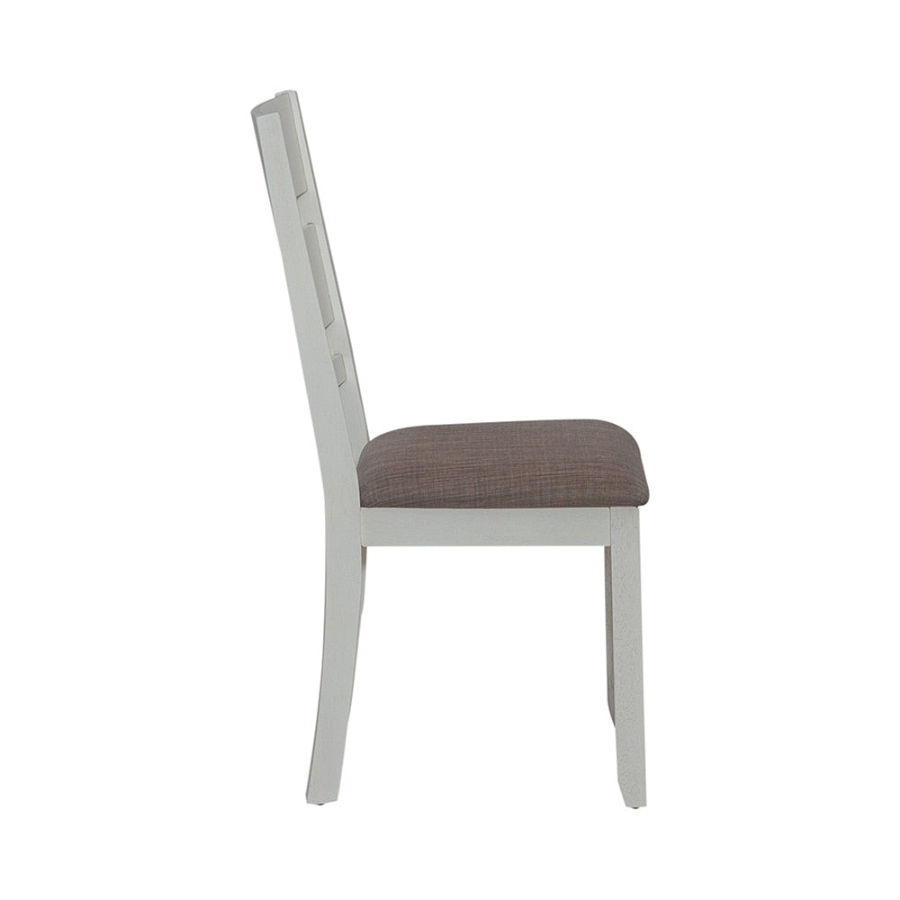Liberty Furniture - Brook Bay Slat Back Uph Side Chair  in Textured White w/ Carbon Gray Tops - 182-C1501S veiw 4