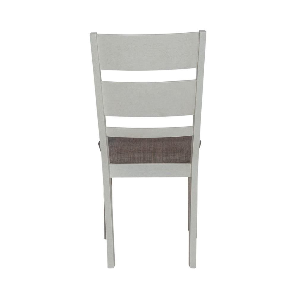 Liberty Furniture - Brook Bay Slat Back Uph Side Chair  in Textured White w/ Carbon Gray Tops - 182-C1501S veiw 5
