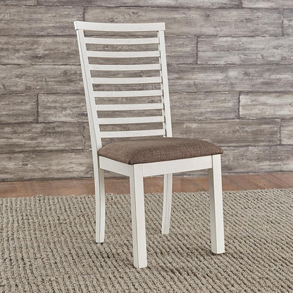 Liberty Furniture - Brook Bay Uph Ladder Back Side Chair  in Textured White w/ Carbon Gray Tops - 182-C2001S veiw 1