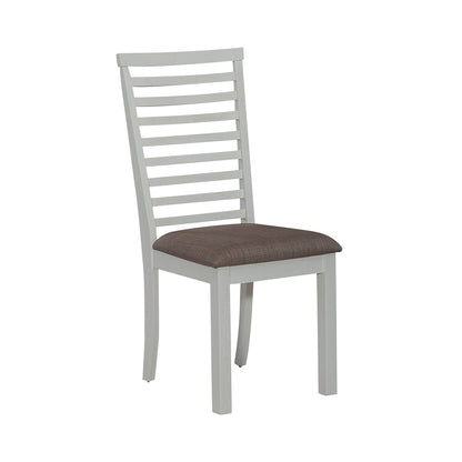 Liberty Furniture - Brook Bay Uph Ladder Back Side Chair  in Textured White w/ Carbon Gray Tops - 182-C2001S veiw 2