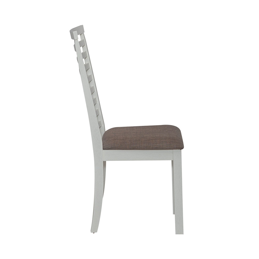 Liberty Furniture - Brook Bay Uph Ladder Back Side Chair  in Textured White w/ Carbon Gray Tops - 182-C2001S veiw 5