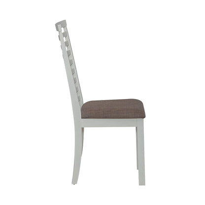 Liberty Furniture - Brook Bay Uph Ladder Back Side Chair  in Textured White w/ Carbon Gray Tops - 182-C2001S veiw 5