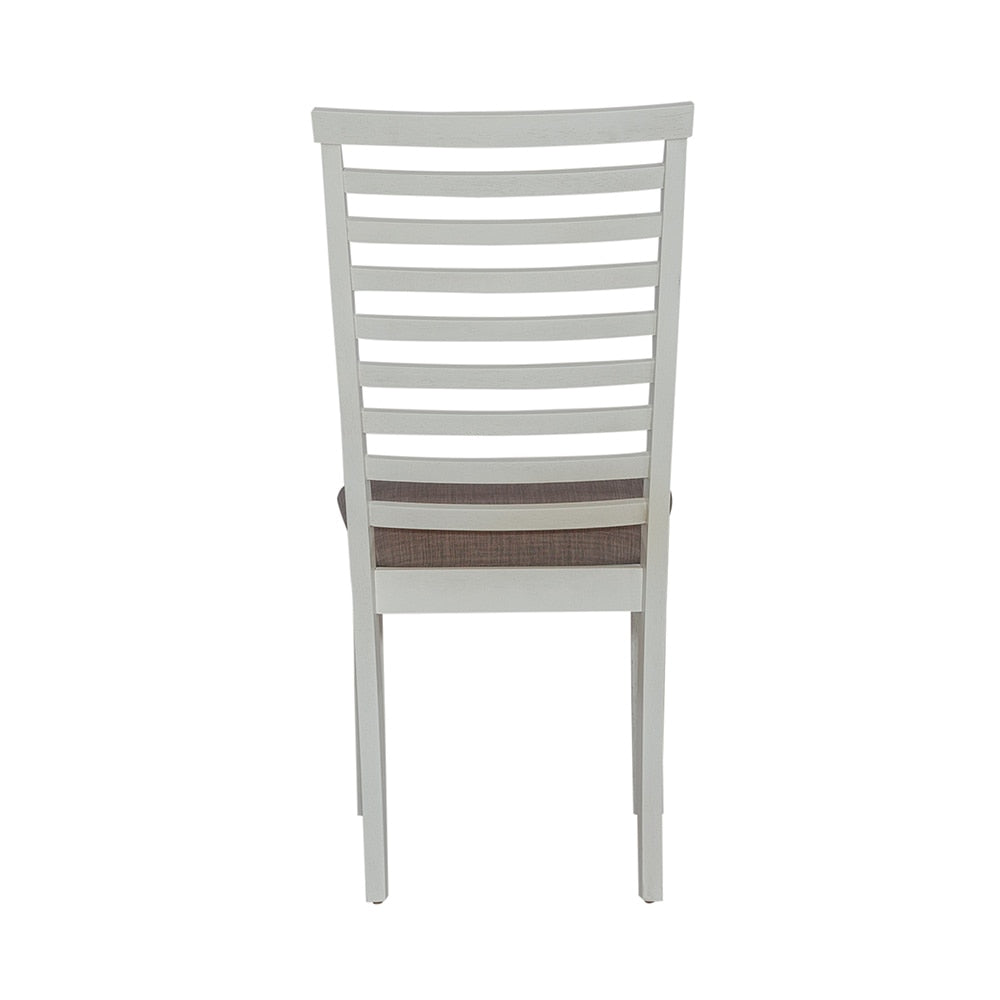 Liberty Furniture - Brook Bay Uph Ladder Back Side Chair  in Textured White w/ Carbon Gray Tops - 182-C2001S veiw 6