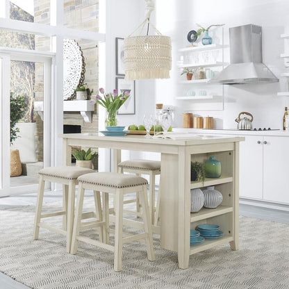 Liberty Furniture - Brook Creek 5 Piece Counter Set - White - 942W-CD-5CTS veiw 1