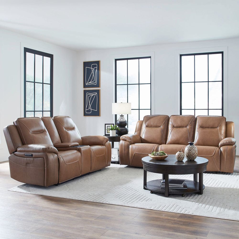 Liberty Furniture - Callihan - Sofa & Loveseat in Brown - 7018BU-UPH-SOLO view 1