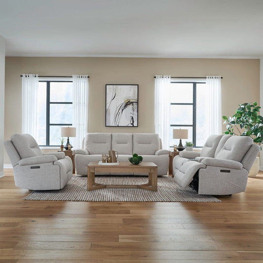 Liberty Furniture - Cameron - Sofa w/ Loveseat & Recliner in Neutral - 7008GF-UPH-SOLOREC view 1