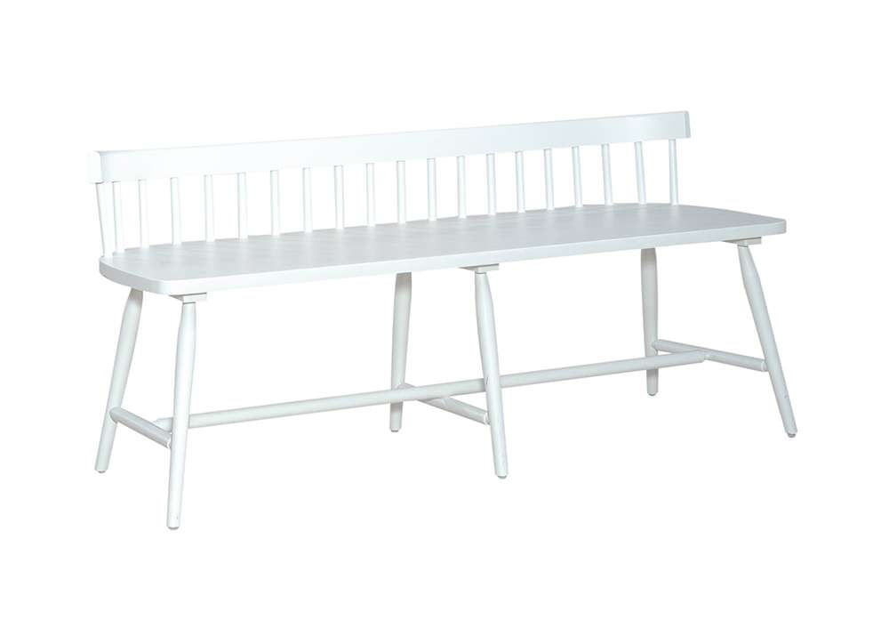 Liberty Furniture - Capeside Cottage Spindle Back Dining Bench - White (RTA) - 224-C4000B-W veiw 1