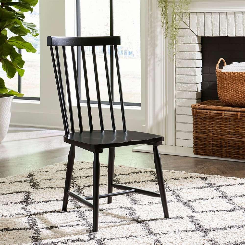 Liberty Furniture - Capeside Cottage Spindle Back Side Chair - Black (RTA) (Set of 2) - 224-C4000S-B veiw 4