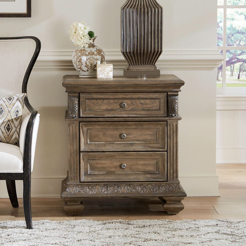 Liberty Furniture - Carlisle Court - 3 Drawer Night Stand with Charging Station in Brown - 502-BR61 view 1