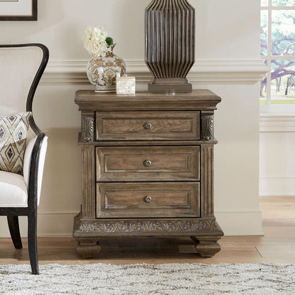 Liberty Furniture - Carlisle Court - 3 Drawer Night Stand with Charging Station in Brown - 502-BR61 view 1