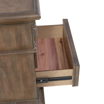 Liberty Furniture - Carlisle Court 3 Drawer Night Stand with Charging Station in Chestnut w/ Dusty Wax - 502-BR61 veiw 4