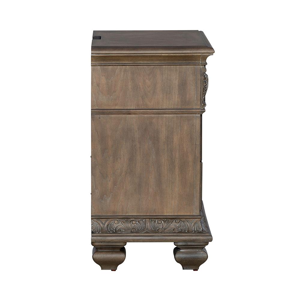 Liberty Furniture - Carlisle Court 3 Drawer Night Stand with Charging Station in Chestnut w/ Dusty Wax - 502-BR61 veiw 7