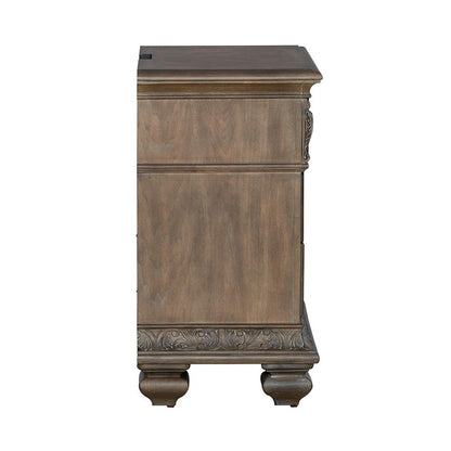 Liberty Furniture - Carlisle Court 3 Drawer Night Stand with Charging Station in Chestnut w/ Dusty Wax - 502-BR61 veiw 7