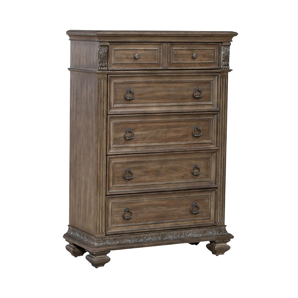 Liberty Furniture - Carlisle Court 5 Drawer Chest in Chestnut w/ Dusty Wax - 502-BR41 veiw 2