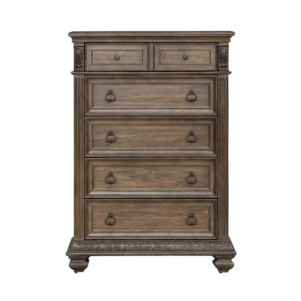 Liberty Furniture - Carlisle Court 5 Drawer Chest in Chestnut w/ Dusty Wax - 502-BR41 veiw 4