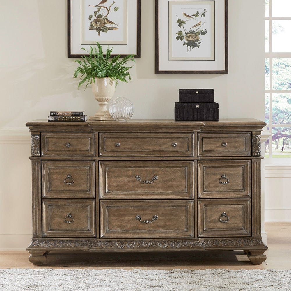 Liberty Furniture - Carlisle Court - 9 Drawer Dresser in Brown - 502-BR31 view 1