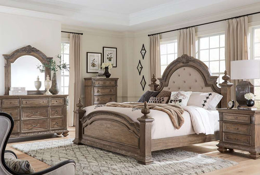 Liberty Furniture - Carlisle Court Queen Poster Bed, Dresser & Mirror, Chest, Nighstand - 502-BR-QPSDMCN veiw 1