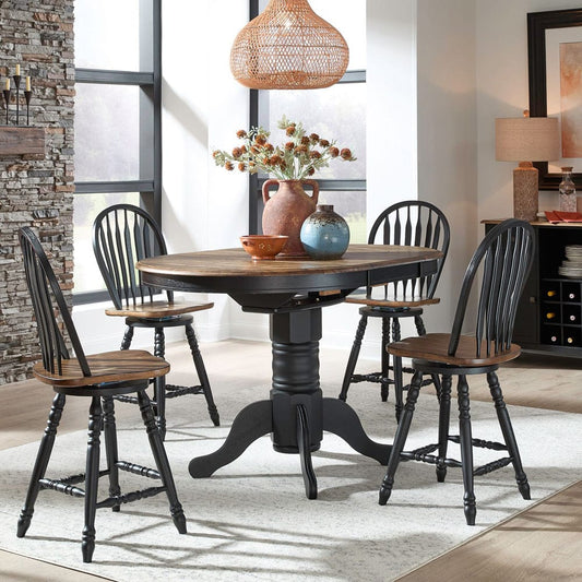 Liberty Furniture - Carolina Crossing - 5 Piece Gathering Table Set in Black - 186B-CD-5GTS view 1