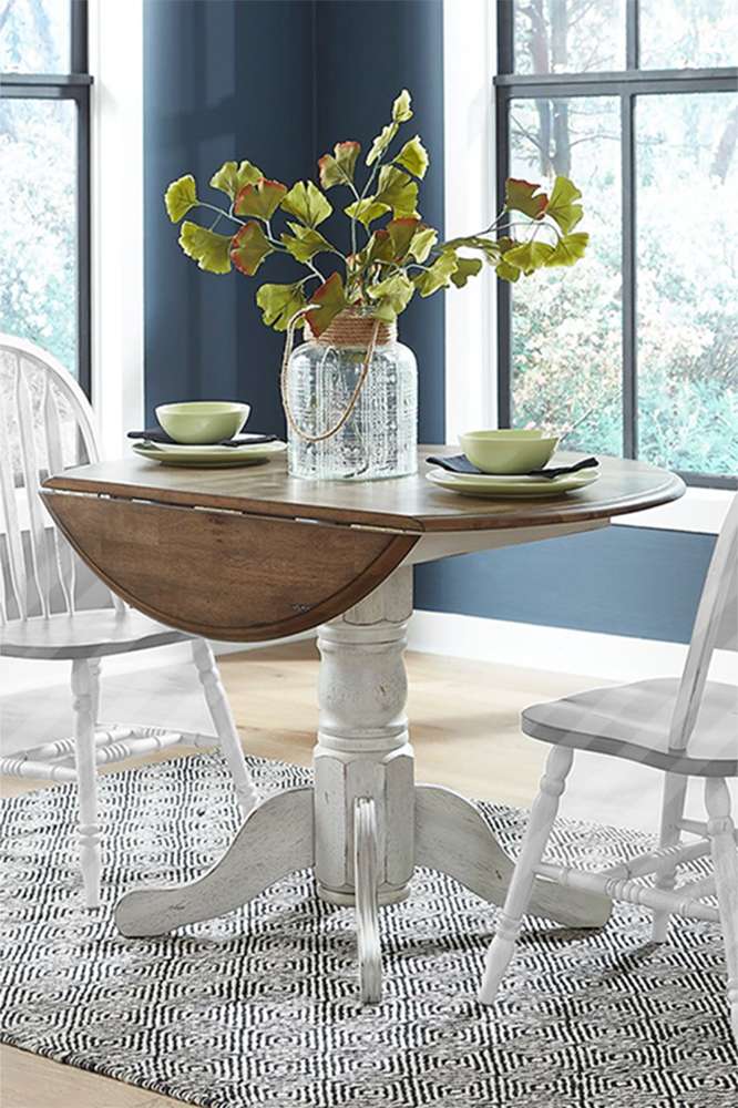 Liberty Furniture - Carolina Crossing Drop Leaf Table - White - 186W-P4242_186W-T4242 veiw 1
