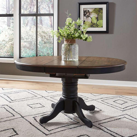 Liberty Furniture - Carolina Crossing Oval Pedestal Table - Black - 186B-CD-PED veiw 1