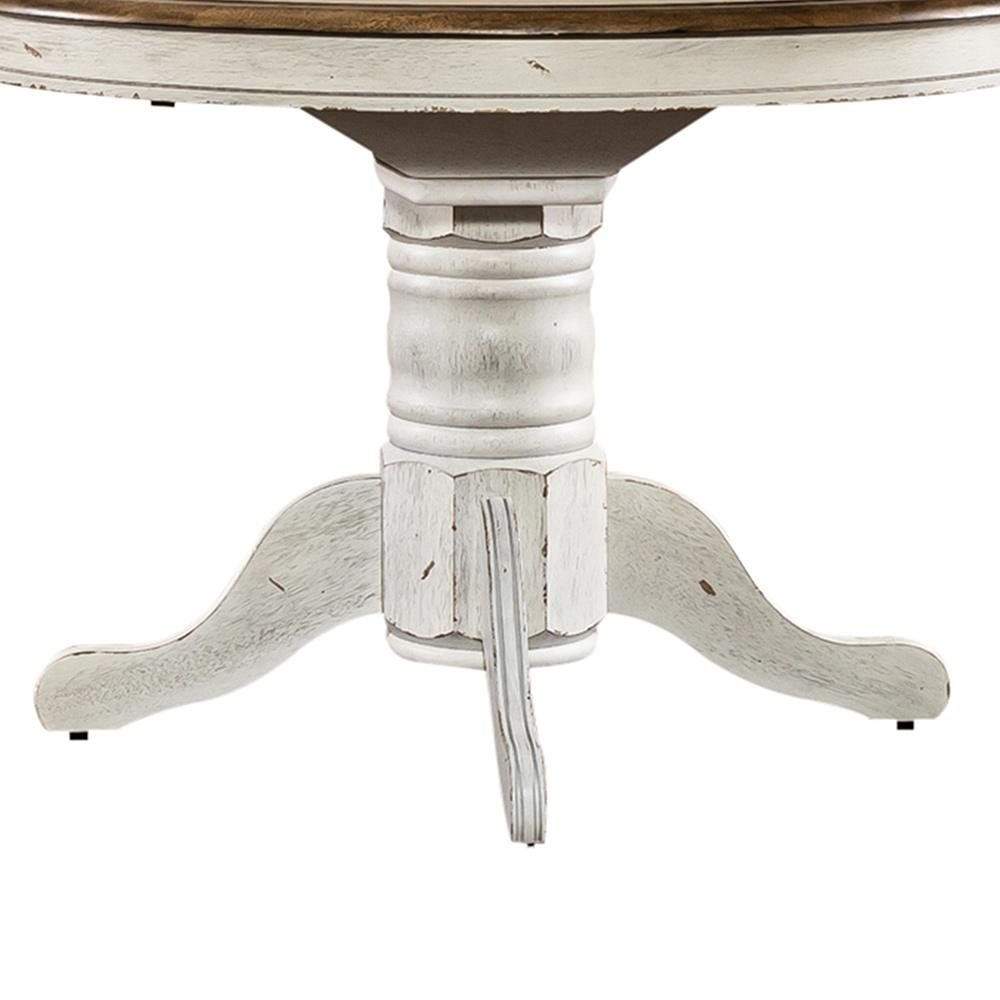 Liberty Furniture - Carolina Crossing Oval Pedestal Table in White in White w/ Antique Honey Tops - 186W-CD-PED veiw 3