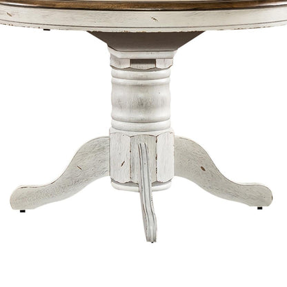 Liberty Furniture - Carolina Crossing Oval Pedestal Table in White in White w/ Antique Honey Tops - 186W-CD-PED veiw 3
